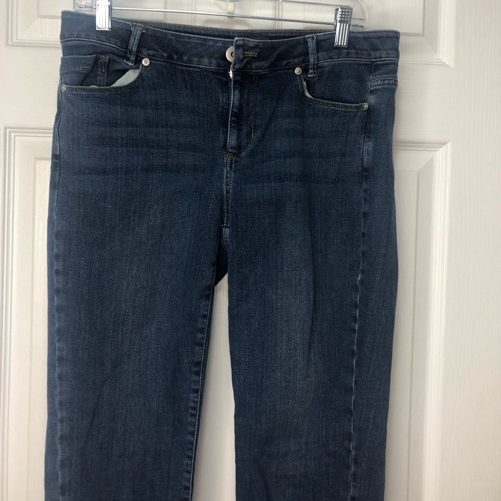 J. Jill denim weekender straight leg blue jeans, size 8 - Picture 2 of 15